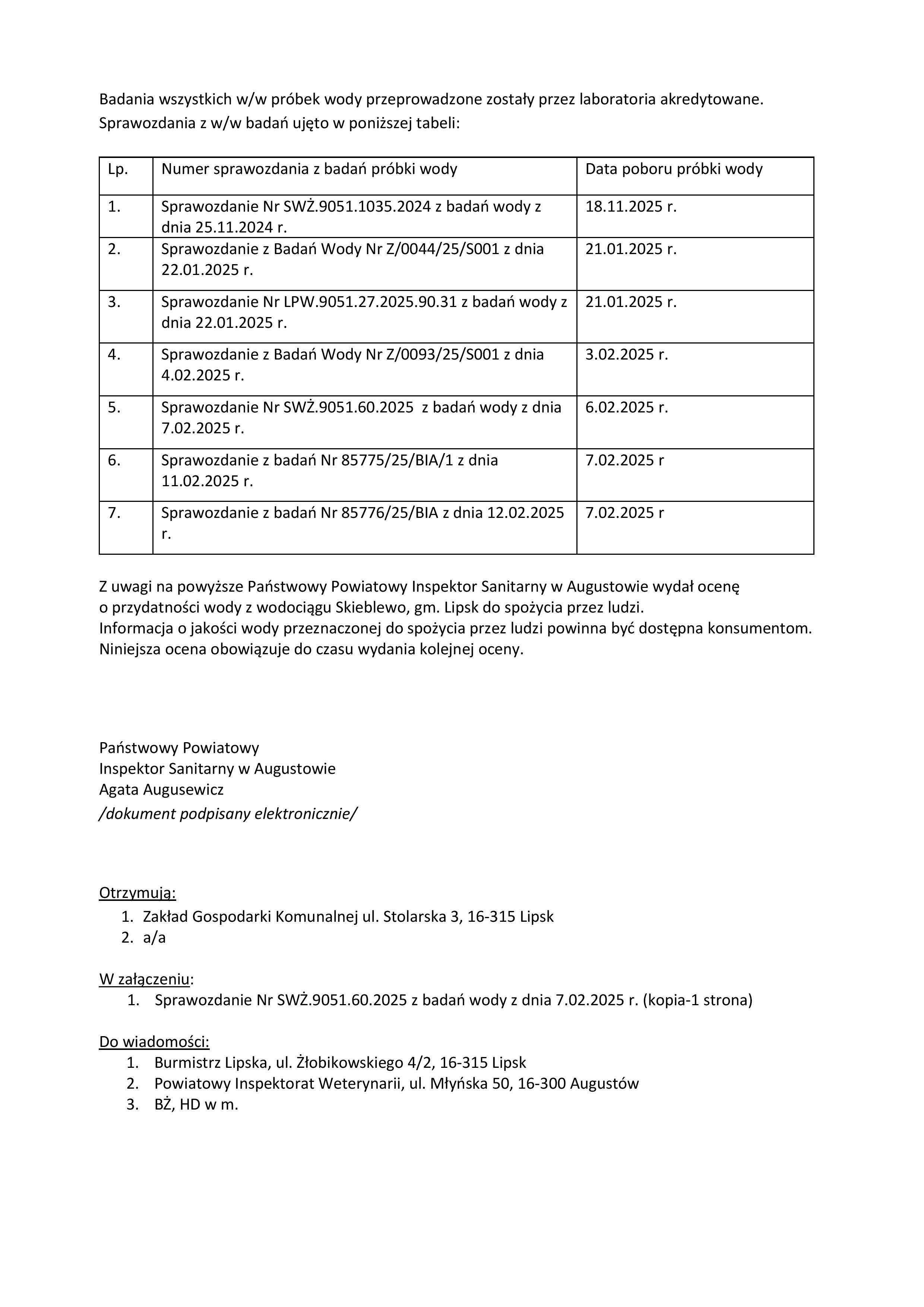 ocena wps KW pdn Wodociag Skoeblewo 17.02.2025 woda dobra po przekr. azotanów page 002